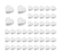 sourcing map Heart Silicone Earring Backs, Soft Earring Back Stopper Secure Replacements with Plated for Studs Droopy Ears (Silver Tone, Pack of 50)