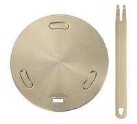 sourcing map Heat Diffuser Plate for Gas Stove 6.3 Inch Round Heat Conduction Induction Adapter Plate with Removable Handle Cookware Protector for Cookware Heat Cooking Unfreeze, Rose Gold