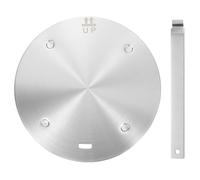 sourcing map Heat Diffuser Plate for Gas Stove 8 Inch Round Heat Conduction Induction Adapter Plate with Removable Handle Cookware Protector for Cookware Heat Cooking Unfreeze, Silver Tone