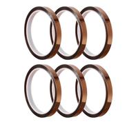 sourcing map Heat Resistant Tape - 6 Pcs High Temperature Heat Transfer Tape Polyimide Film Adhesive Tape 10mm x 33m(108ft)