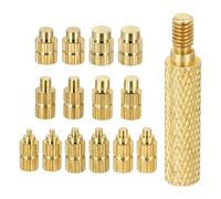 sourcing map Heat Set Insert Tool, Tips for Threaded Inserts M2 M2.5 M3 M4 M5 M6 M8 with Soldering Iron Adapter for 3D Printing Component Plastic Part 14 Heat Set Insert Tips & 1 Soldering Iron