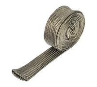 sourcing map Heat Shield Sleeve, 0.6" ID 6.6 Feet Heat Sleeve Automotive Wire Heat Shield Fuel Line Heat Shield Sleeve Heat Sleeve Heat Wrap 800 Degree for Wires, Titanium Color