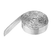 sourcing map Heat Shroud Aluminized Sleeving 1/2" ID x 5.9FT Aluminum Metallic Fiberglass Heat Shroud for Fuel Lines Cables Electrical Wiring