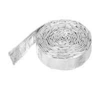 sourcing map Heat Shroud Aluminized Sleeving 11/16" ID x 10.5FT Aluminum Metallic Fiberglass Heat Shroud for Fuel Lines Cables Electrical Wiring