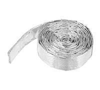 sourcing map Heat Shroud Aluminized Sleeving 3/8" ID x 5.9FT Aluminum Metallic Fiberglass Heat Shroud for Fuel Lines Cables Electrical Wiring