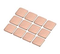 sourcing map Heatsink Copper Pad Shim 15mm x 15mm x 2mm Thermal Conductive Heat Sink for Electronic Chip Cooling Pack of 12