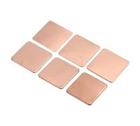 sourcing map Heatsink Copper Pad Shim 20mm x 20mm 0.3mm/0.5mm/0.8mm/1mm/1.2mm/1.5mm 6 Sizes Thermal Conductive Heat Sink for Electronic Chip Cooling 3 Set