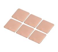 sourcing map Heatsink Copper Pad Shim 20mm x 20mm x 1mm Thermal Conductive Heat Sink for Electronic Chip Cooling Pack of 6