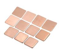 sourcing map Heatsink Copper Sheet Shim 15mm x 15mm 11 Sizes Various Thicknesses Thermal Conductive Heat Sink for Electronic Chip Cooling Pack of 33