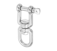 sourcing map Heavy Duty M10 Double Swivel Eye Hook, 304 Stainless Steel Ended Eye x Jaw Chain Swivel Shackle Ring Connector Load 600 KG/1322 lbs for Hanging