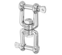 sourcing map Heavy Duty M10 Double Swivel Eye Hook, 304 Stainless Steel Ended Jaw x Jaw Chain Swivel Shackle Ring Connector Load 600 KG/1322 lbs for Hanging