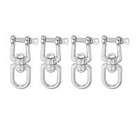 sourcing map Heavy Duty M5 Double Swivel Eye Hook, 304 Stainless Steel Ended Eye x Jaw Chain Swivel Shackle Ring Connector Load 130 KG/286 lbs for Hanging, Pack of 4