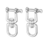 sourcing map Heavy Duty M8 Double Swivel Eye Hook, 304 Stainless Steel Ended Eye x Jaw Chain Swivel Shackle Ring Connector Load 380 KG/837 lbs for Hanging, Pack of 2
