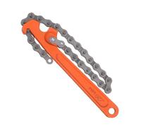 sourcing map Heavy Duty Ratcheting Chain Oil Filter Wrench 9 Inch Carbon Steel Reversible Chain Spanner Oil Fuel Filter Tool for Industry Household, Orange Black