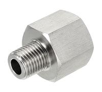 sourcing map Hex Bushing, 1/4 PT Male to 1/2 PT Female Stainless Steel Pipe Fitting Adapter
