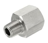 sourcing map Hex Bushing, 1/8 PT Male to 1/4 PT Female Stainless Steel Pipe Fitting Adapter