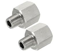 sourcing map Hex Bushing, 1/8 PT Male to 1/4 PT Female Stainless Steel Pipe Fitting Adapter, Pack of 2