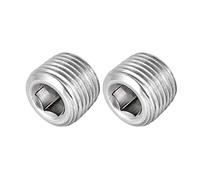 sourcing map Hex Countersunk Plug - Stainless Steel Pipe Fitting 1/8NPT Male Thread Socket Pipe Adapter Connector 2Pcs