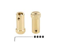 sourcing map Hex Coupler 7mm Bore Motor Hex Brass Shaft Coupling Flexible Connector for Car Wheels Tires Shaft Motor 2pcs