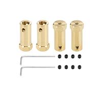 sourcing map Hex Coupler 7mm Bore Motor Hex Brass Shaft Coupling Flexible Connector for Car Wheels Tires Shaft Motor 4pcs