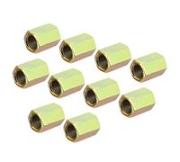 sourcing map Hex Coupling Nuts M10 x 1mm Fine Thread 20mm Length Sleeve Stud Rod Adapters Pipe Connectors Colorful Pack of 15