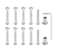 sourcing map Hex Drive Socket Cap Bolt, 5 Set Binding Screw Posts Fit for 3/8"(8mm) Hole Dia Male M8 x 50mm Carbon Steel Binding Bolts with Hex Wrench for Leather Scrapbook Furniture