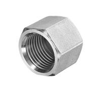 sourcing map Hex End Cap 304 Stainless Steel Nut, NPT 1/2" Female Thread Pipe Fitting, Gas Line Water Line Stop Valve Cap Tubing Ends for Plumbing Fittings, Silver Tone