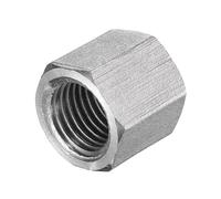 sourcing map Hex End Cap 304 Stainless Steel Nut, NPT 1/4" Female Thread Pipe Fitting, Gas Line Water Line Stop Valve Cap Tubing Ends for Plumbing Fittings, Silver Tone