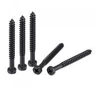 sourcing map Hex Lag Screws 1/4" x 2-1/2" Carbon Steel Phillips Head Half Thread Self-Tapping Bolts for Deck Building or Joining Lumber 10pcs