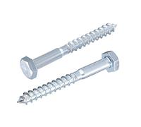 sourcing map Hex Lag Screws, M10 x 90mm Carbon Steel Zinc Plated Half Thread Self-Tapping Bolts for Wood Screw 10Pcs