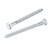 sourcing map Hex Lag Screws, M6 x 80mm Carbon Steel Zinc Plated Half Thread Self-Tapping Bolts for Wood Screw 25Pcs
