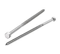 sourcing map Hex Lag Screws, M8 x 150mm 304 Stainless Steel Half Thread Self-Tapping Bolts for Wood Screw 5Pcs