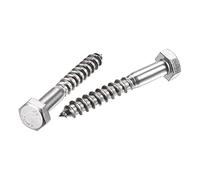 sourcing map Hex Lag Screws, M8 x 60mm 304 Stainless Steel Half Thread Self-Tapping Bolts for Wood Screw 10Pcs