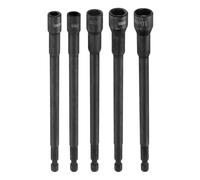 sourcing map Hex Nut Driver Drill Bit 6/7/8/9/10mm Metric 6-Point Socket 1/4" Hex Shank Magnetic Setter CR-V Steel Bolt Sockets for Power Drills Impact Drivers, 5.91" (150mm) Long