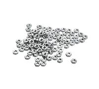 sourcing map Hex Nuts, M2.5x0.45mm Metric Coarse Thread Hexagon Nut, Carbon Steel, Pack of 100 (Silver Tone)