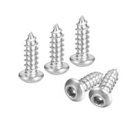 sourcing map Hex Socket Self Tapping Screws, M3 x 10mm 304 Stainless Steel Wood Screw 200pcs