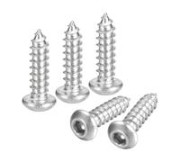 sourcing map Hex Socket Self Tapping Screws, M3 x 12mm 304 Stainless Steel Wood Screw 200pcs