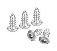 sourcing map Hex Socket Self Tapping Screws, M3 x 6mm 304 Stainless Steel Wood Screw 200pcs