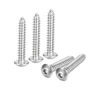 sourcing map Hex Socket Self Tapping Screws, M5 x 30mm 304 Stainless Steel Wood Screw 60pcs