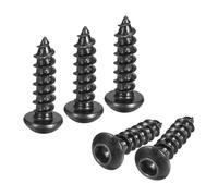 sourcing map Hex Socket Self Tapping Screws, M6 x 20mm Carbon Steel Wood Screw 200pcs