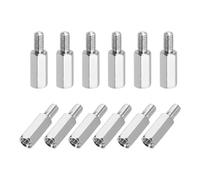 sourcing map Hex Spacer Screws, M3x11mm+6mm Male to Female Thread Brass Nickel Plated Motherboard Standoffs Spacer Pillars for PCB Circuit Boards FPV Quadcopter Drone DIY, Pack of 12