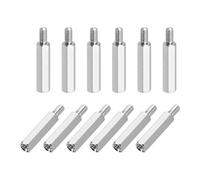 sourcing map Hex Spacer Screws, M3x20mm+6mm Male to Female Thread Brass Nickel Plated Motherboard Standoffs Spacer Pillars for PCB Circuit Boards FPV Quadcopter Drone DIY, Pack of 12