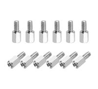 sourcing map Hex Spacer Screws, M3x6mm+6mm Male to Female Thread Brass Nickel Plated Motherboard Standoffs Spacer Pillars for PCB Circuit Boards FPV Quadcopter Drone DIY, Pack of 12