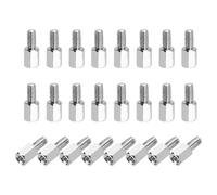 sourcing map Hex Spacer Screws, M3x6mm+6mm Male to Female Thread Brass Nickel Plated Motherboard Standoffs Spacer Pillars for PCB Circuit Boards FPV Quadcopter Drone DIY, Pack of 24