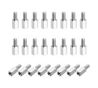 sourcing map Hex Spacer Screws, M3x7mm+6mm Male to Female Thread Brass Nickel Plated Motherboard Standoffs Spacer Pillars for PCB Circuit Boards FPV Quadcopter Drone DIY, Pack of 24