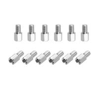 sourcing map Hex Spacer Screws, M4x6mm+6mm Male to Female Thread Brass Nickel Plated Motherboard Standoffs Spacer Pillars for PCB Circuit Boards FPV Quadcopter Drone DIY, Pack of 12