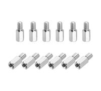 sourcing map Hex Spacer Screws, M4x8mm+6mm Male to Female Thread Brass Nickel Plated Motherboard Standoffs Spacer Pillars for PCB Circuit Boards FPV Quadcopter Drone DIY, Pack of 12