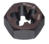 sourcing map Hex Threading Die M12 x 1.5 Metric Thread Right Hand High Speed Steel Rethreading Fixed Die Screw Cutting Tapping Repair Tool