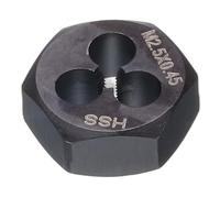 sourcing map Hex Threading Die M2.5 x 0.45 Metric Thread Right Hand High Speed Steel Rethreading Fixed Die Screw Cutting Tapping Repair Tool