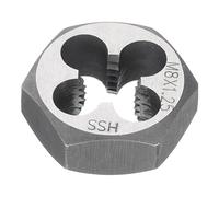 sourcing map Hex Threading Die M8 x 1.25 Metric Thread Right Hand High Speed Steel Rethreading Fixed Die Screw Cutting Tapping Repair Tool